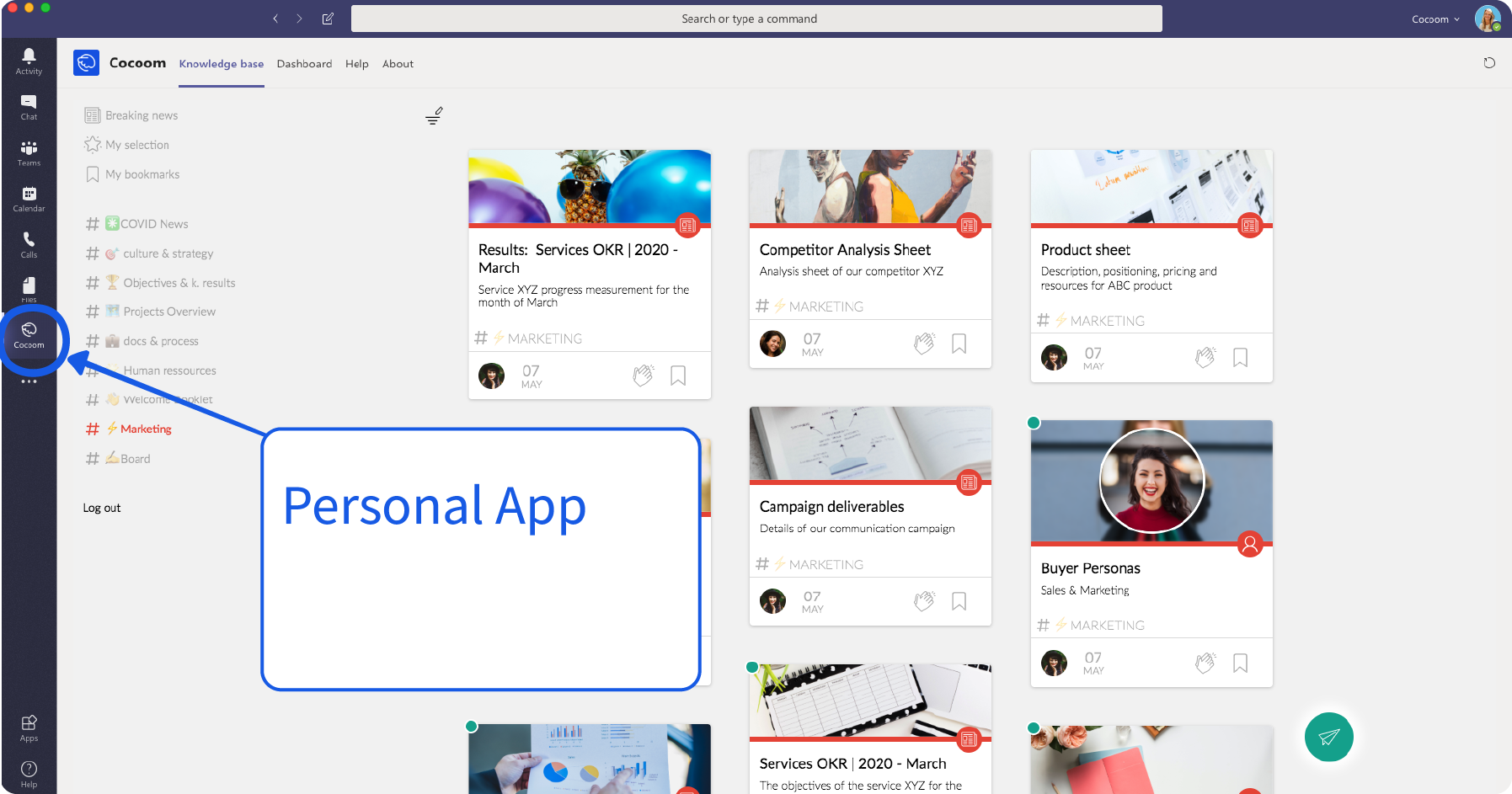 Cocoom in Teams - view 2